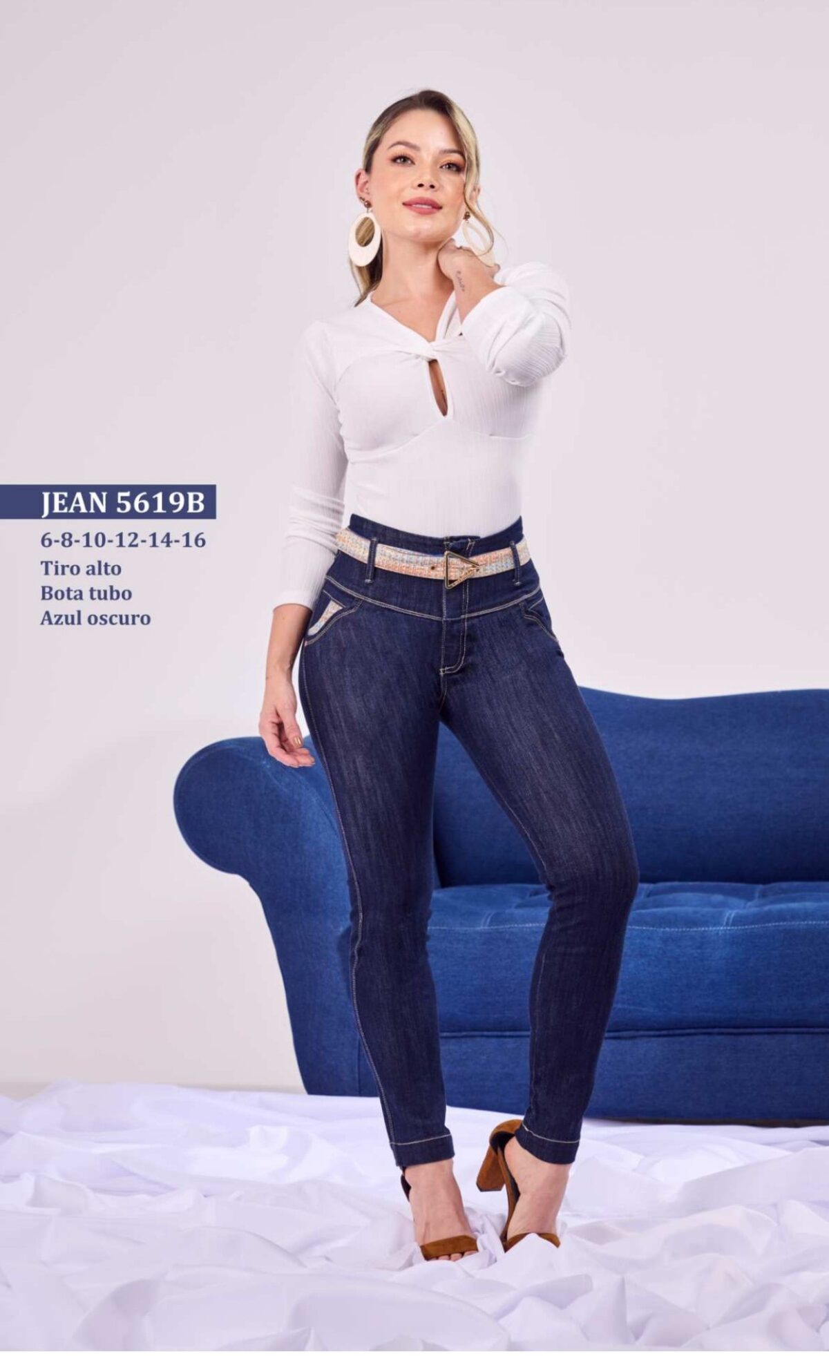 Jean skinny push up clasico en mezclilla para mujer - Image 3