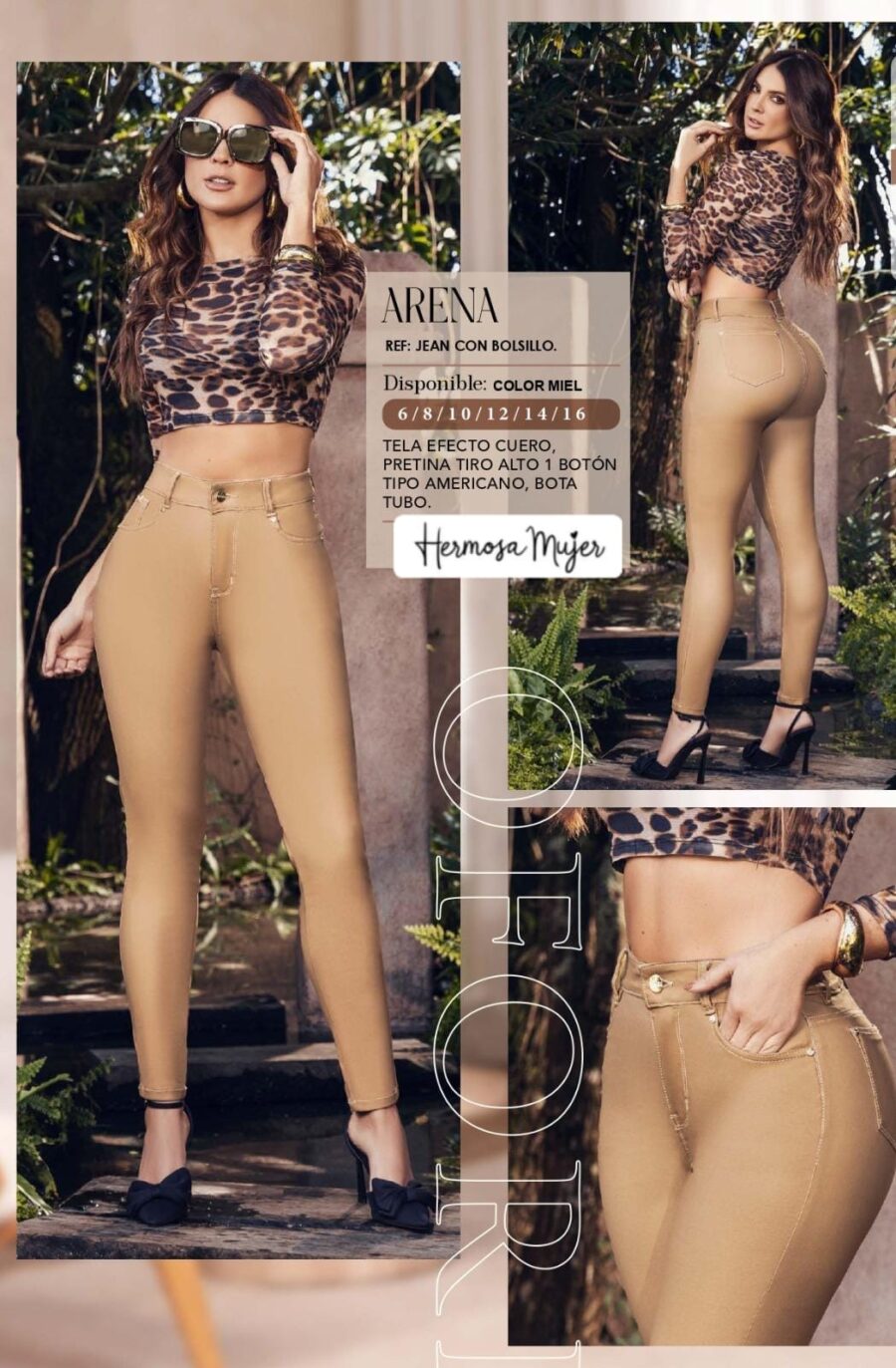 Pantalón skinny para mujer con efecto de cuero - Image 2