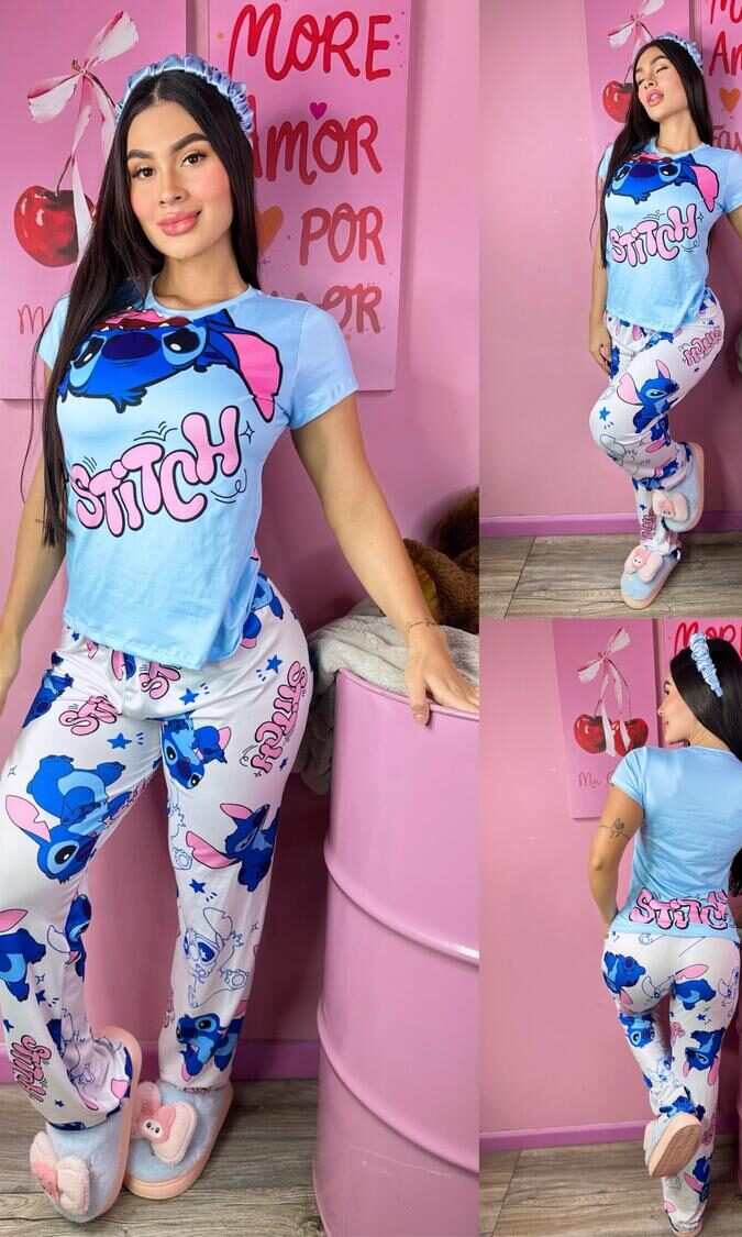 Pijama para mujer camiseta y pantalon de Stitch