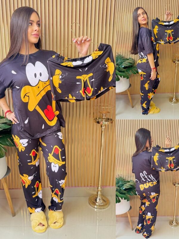 Pijama short camiseta y pantalón del pato Lucas para mujer