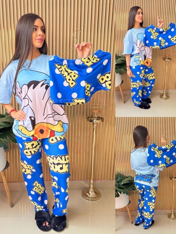 Pijama short camiseta y pantalón del pato Donald para mujer