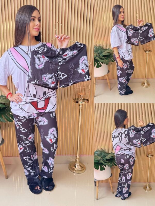 Pijama short camiseta y pantalón de Bugs Bunny para mujer