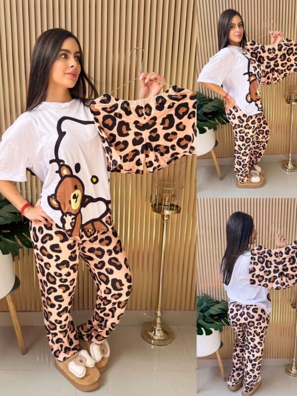 Pijama short camiseta y pantalón Kello Kitty animal style