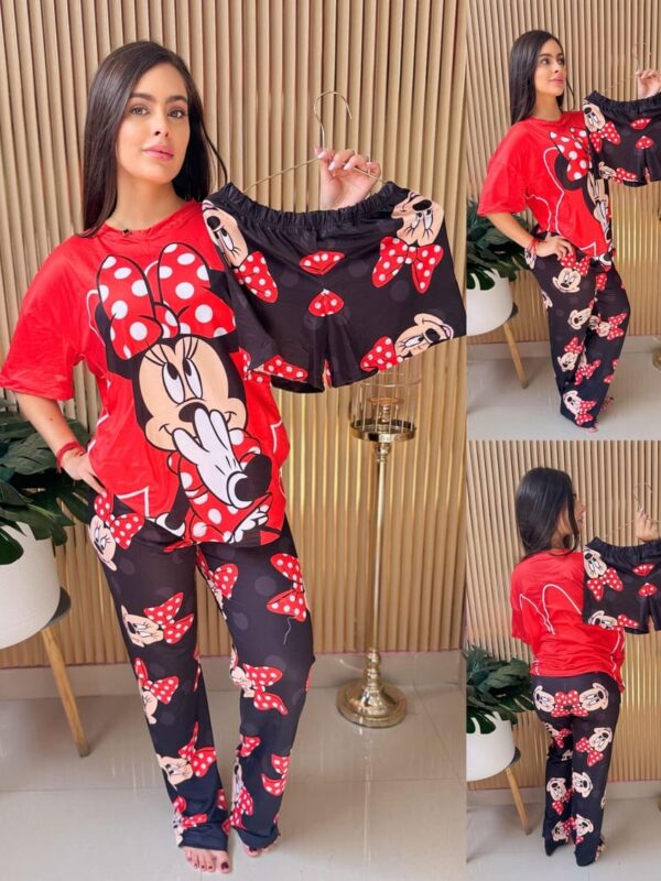 Pijama en conjunto short camiseta y pantalón de Minnie Mouse