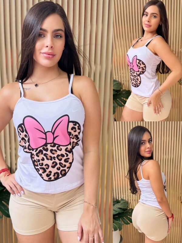 Pijama short y camisilla para mujer de raton animal style