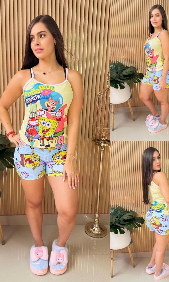 Pijama short y camisilla para mujer de Bob Esponja