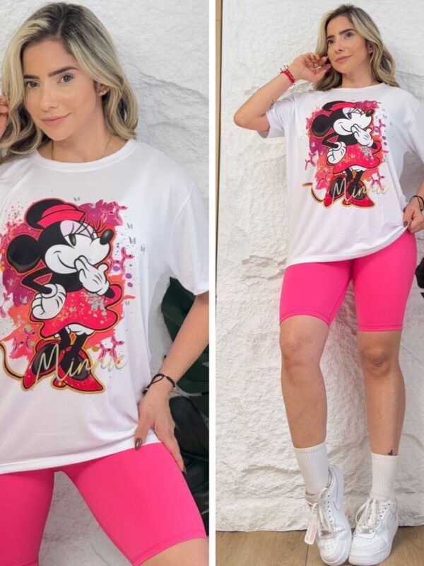 Conjunto deportivo para mujer biker y camiseta de Minnie