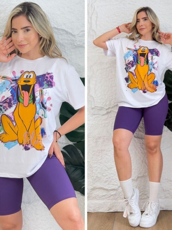 Conjunto deportivo para mujer biker y camiseta de Pluto