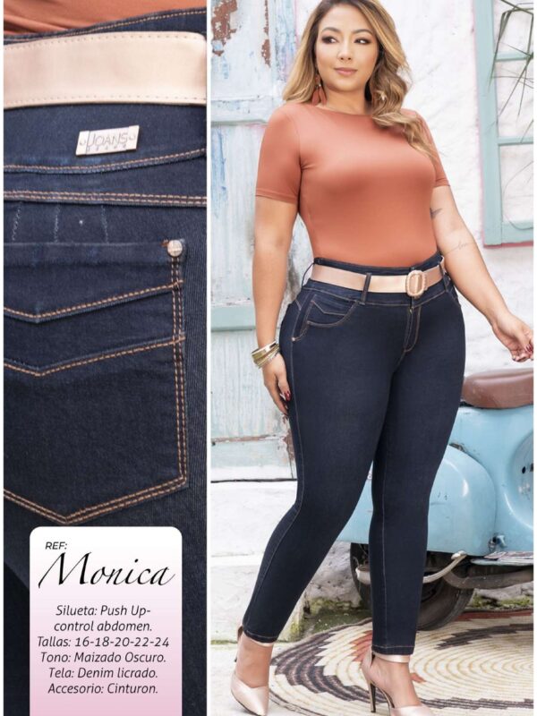 Jean Plus Size Push-Up Control Abdomen con Cinturon