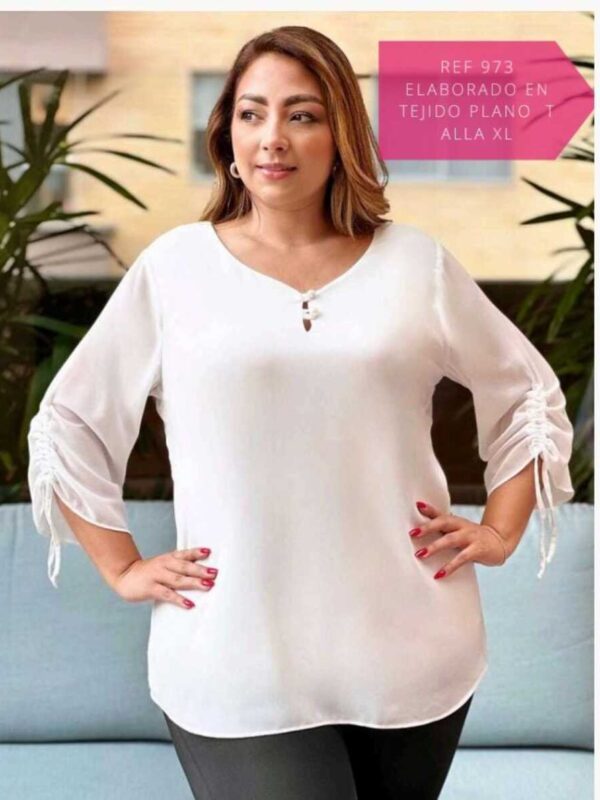 Blusa con manga frunce lateral para mujer