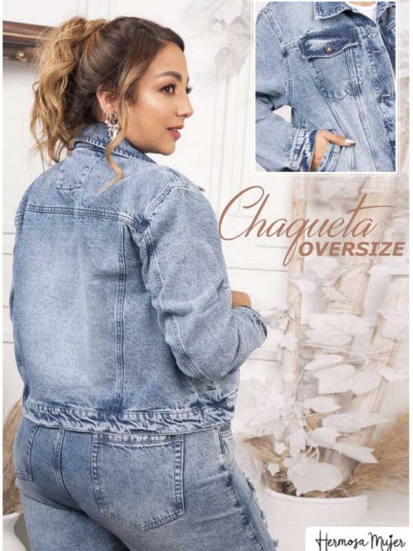 Chaqueta denim oversize para mujer