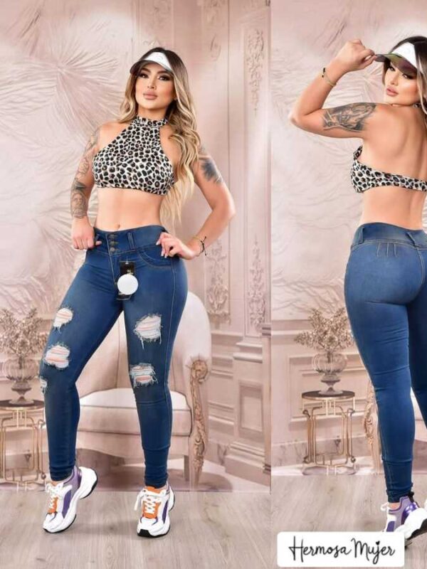 Jean push up para mujer bota tubo en denim