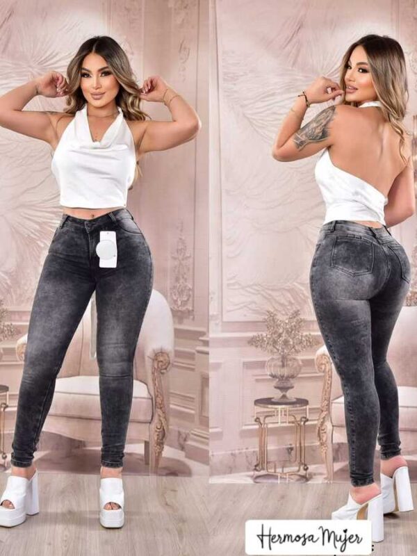 Jean push up skinny desteñido