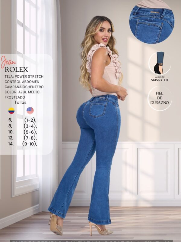 Jean push up bota campana para mujer