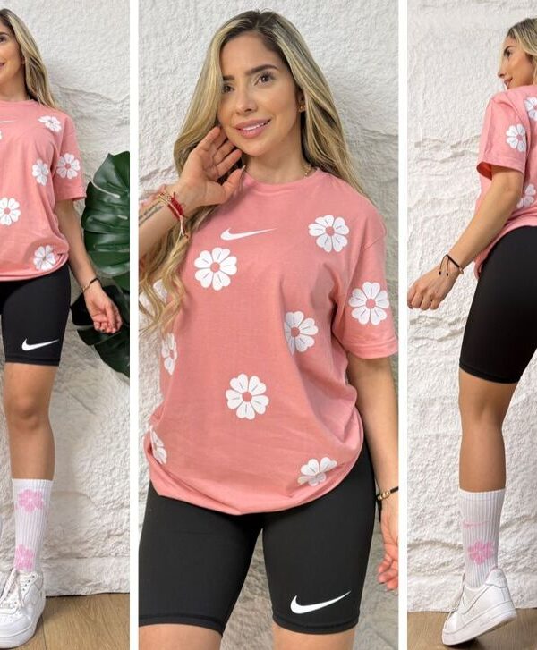 Conjunto deportivo para mujer con estampado de flores