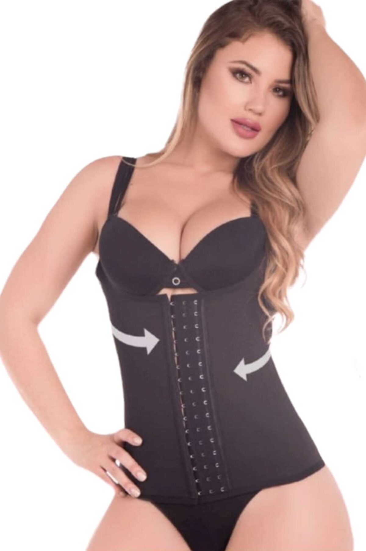 Fajas colombianas chaleco latex forrado, moldeador, control de abdomen, ref 1003