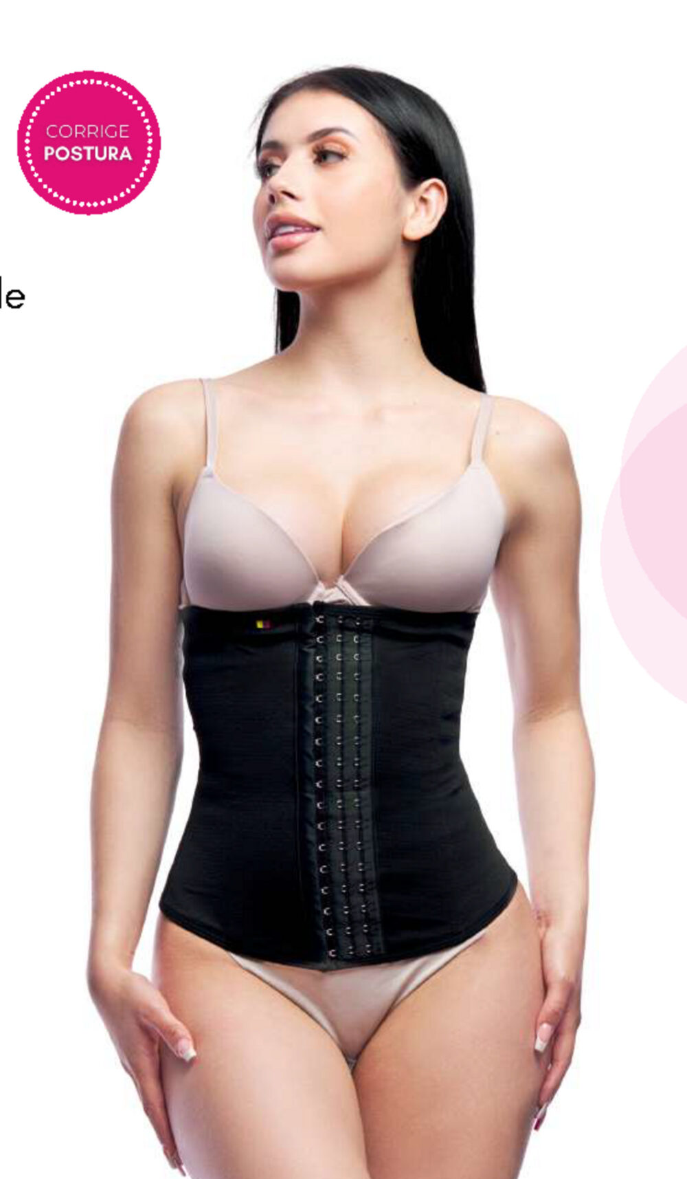 Fajas colombianas, control de abdomen, cinturilla latex forrada, con broche ref 1004