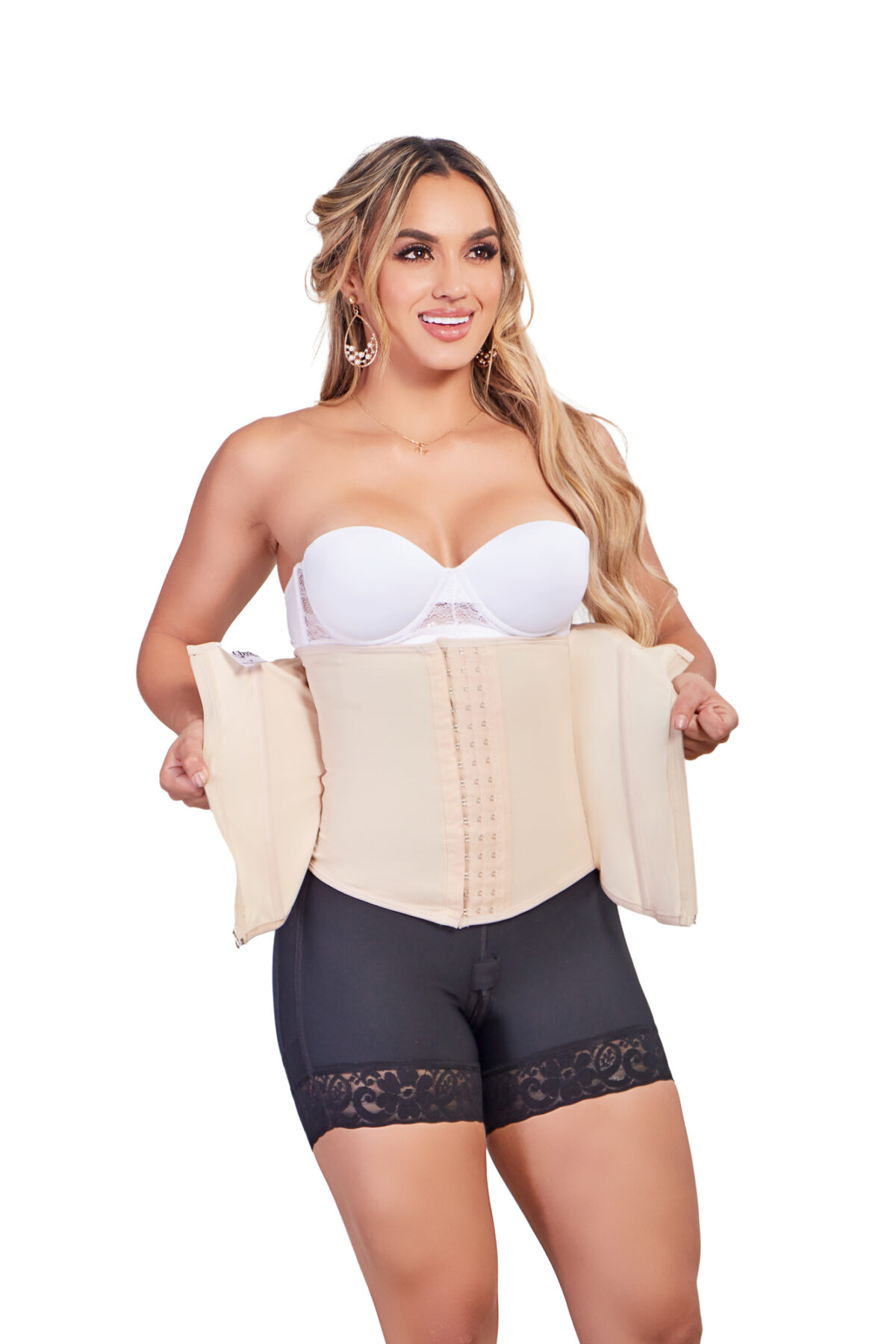 Fajas colombianas cinturilla latex, control de abdomen, doble ajuste ref 1056