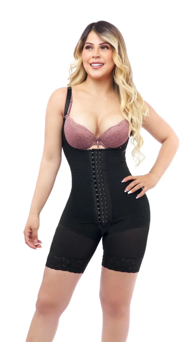 Fajas colombianas strapless, con control de abdomen, levanta gluteos, con broche y tiras en tela powernet y licra, ref 1019