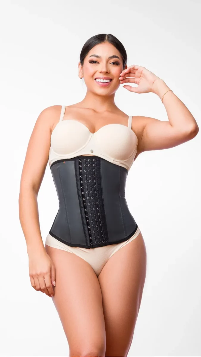 Fajas colombianas, control de abdomen, cinturilla latex, con broche ref 1084