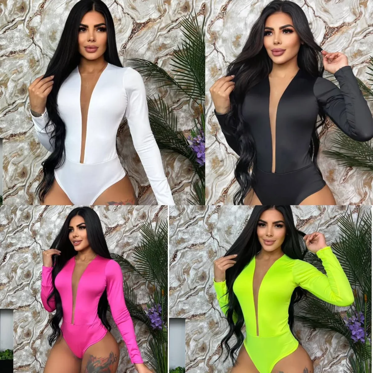 Body ajustado con escote y malla transparente - Image 4