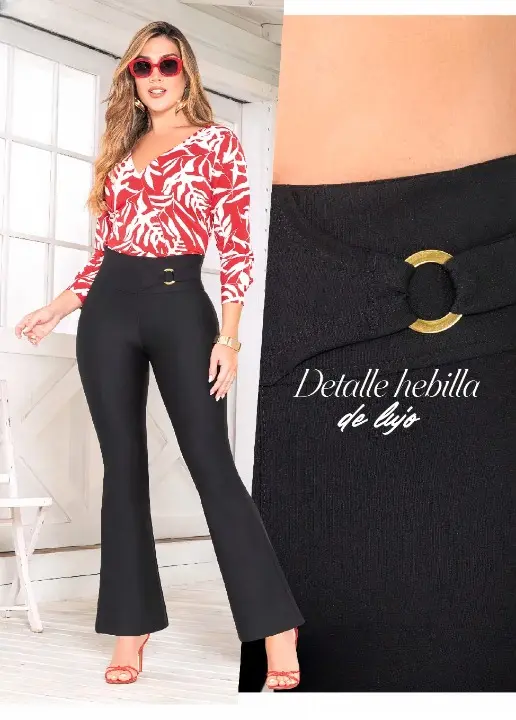 Pantalon con hebilla bota campana