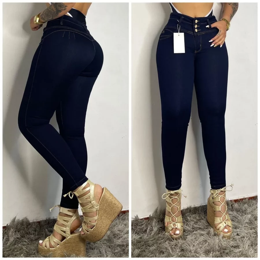Jean Push Up Midnight Blue Bota Tubo