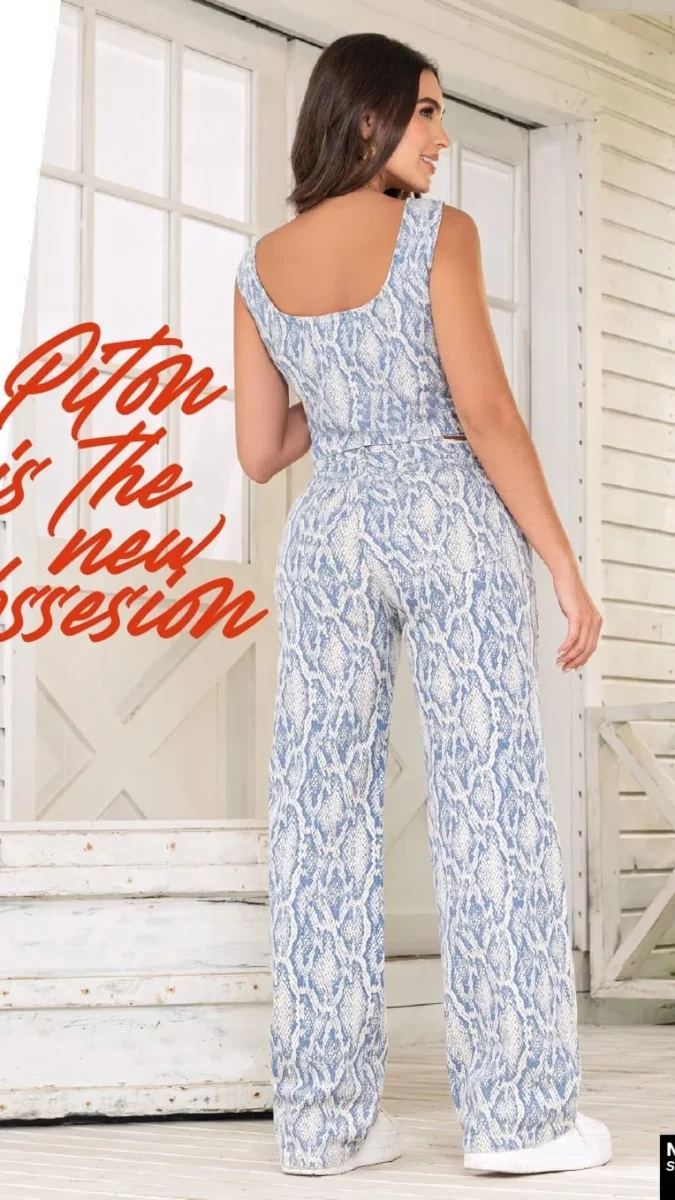 jean push up con diseño piel de serpiente