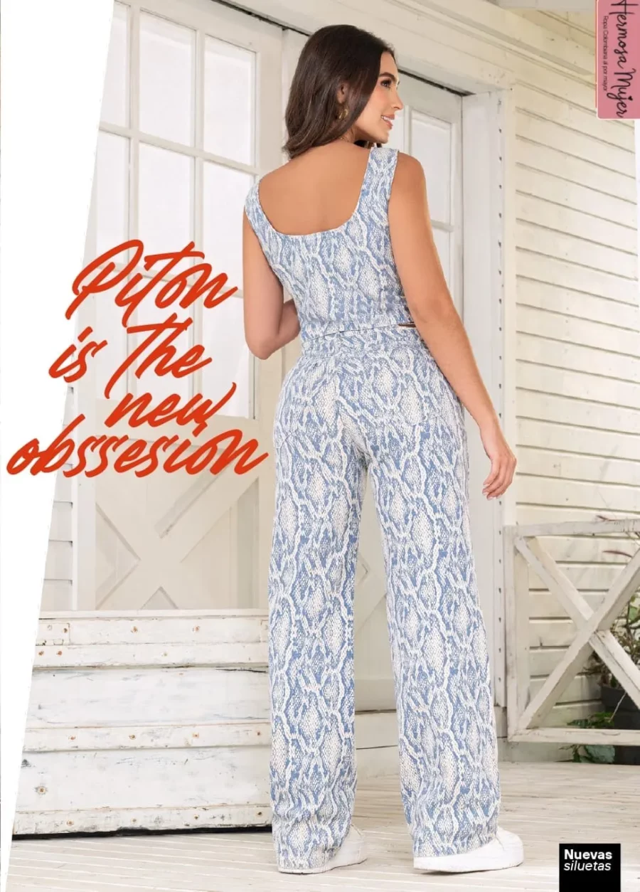 jean push up con diseño piel de serpiente