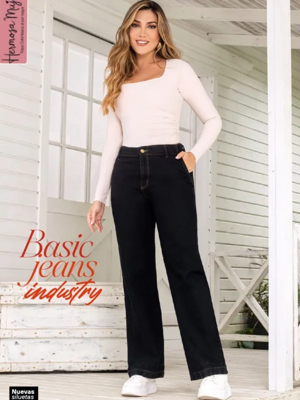 jean push up negro con detalles dorados