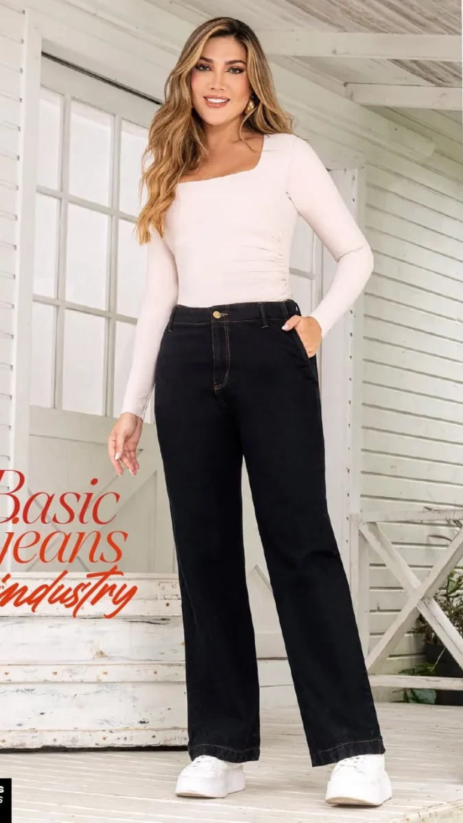 jean push up negro con detalles dorados