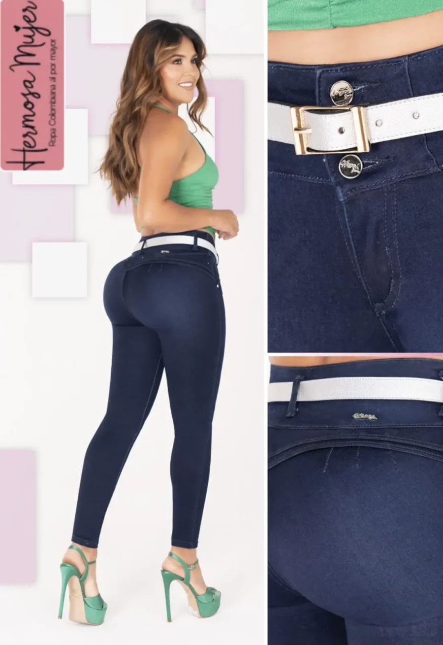 Jean push up con tres botones y cinturon - Image 2