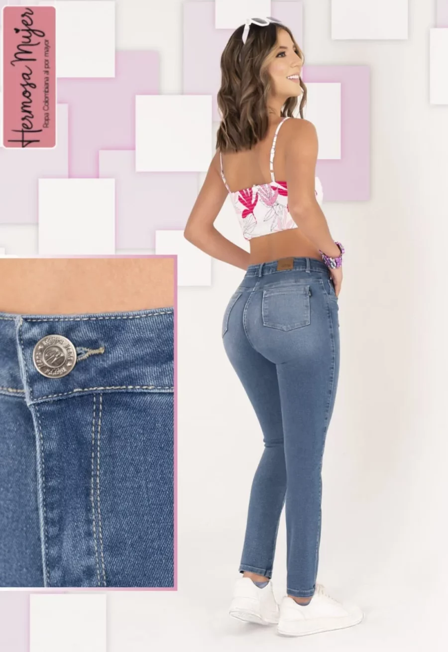 Jean push up tiro alto y bota recta - Image 3