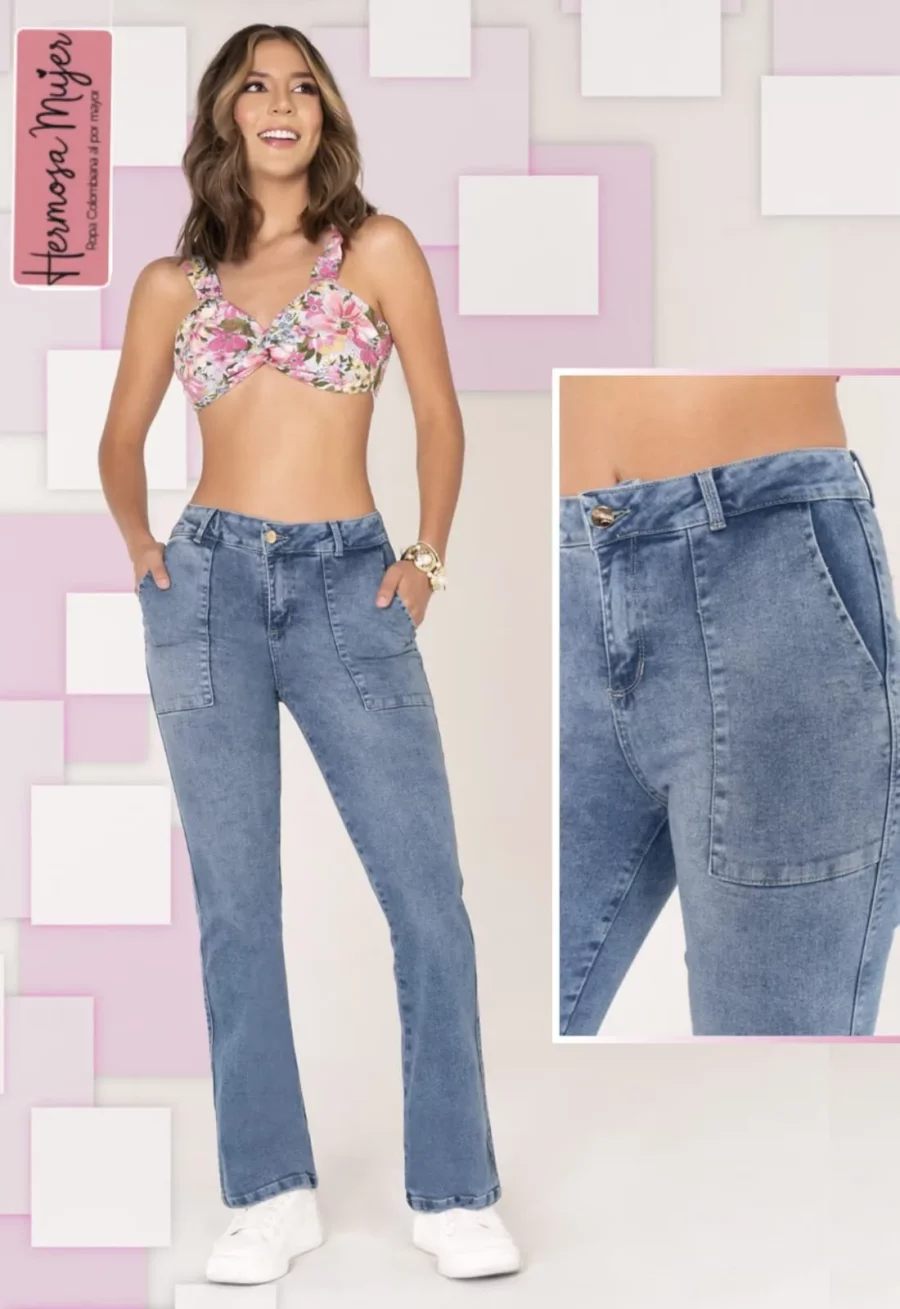 Jean Push Up licrado con bolsillos