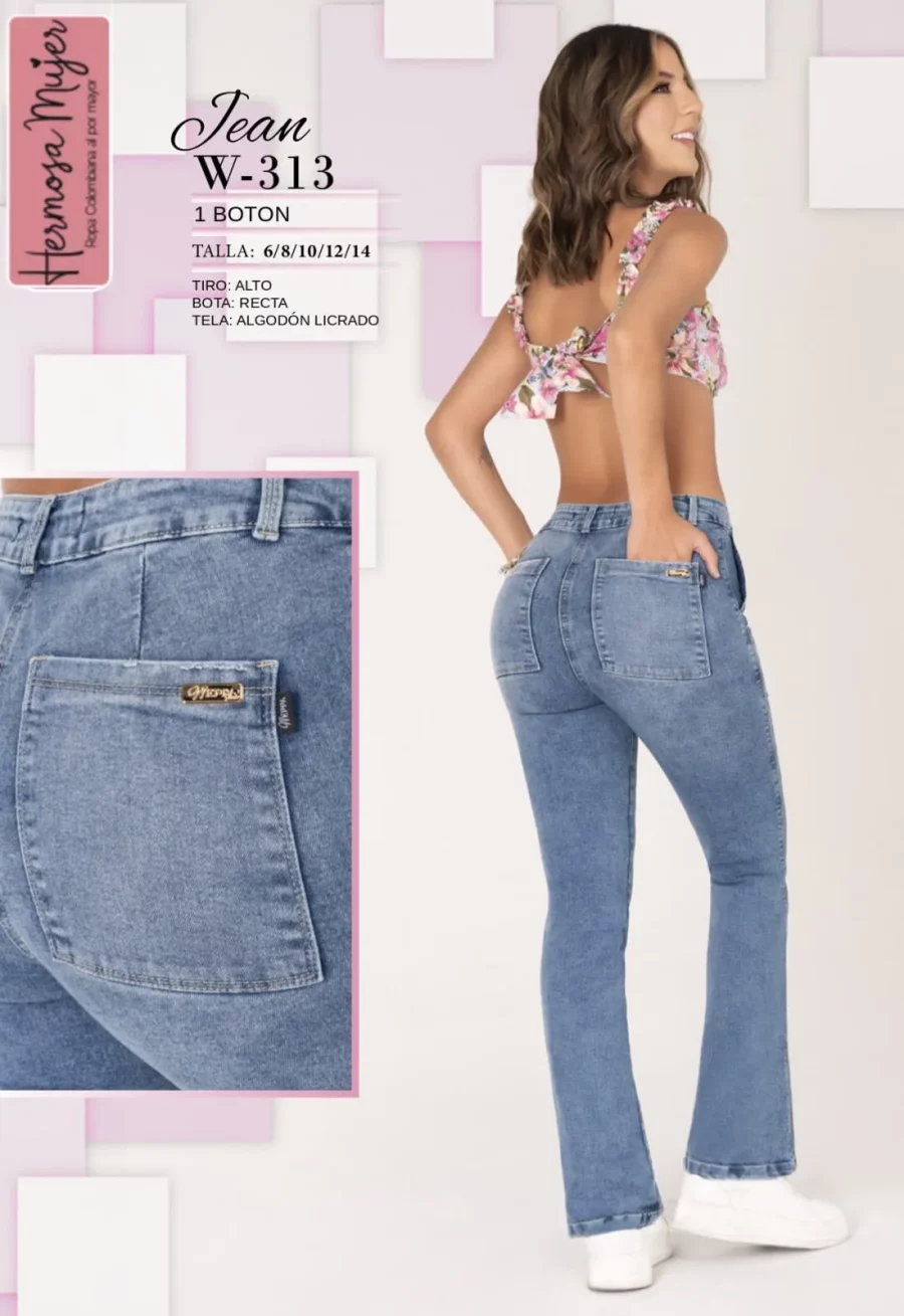 Jean Push Up licrado con bolsillos - Image 2
