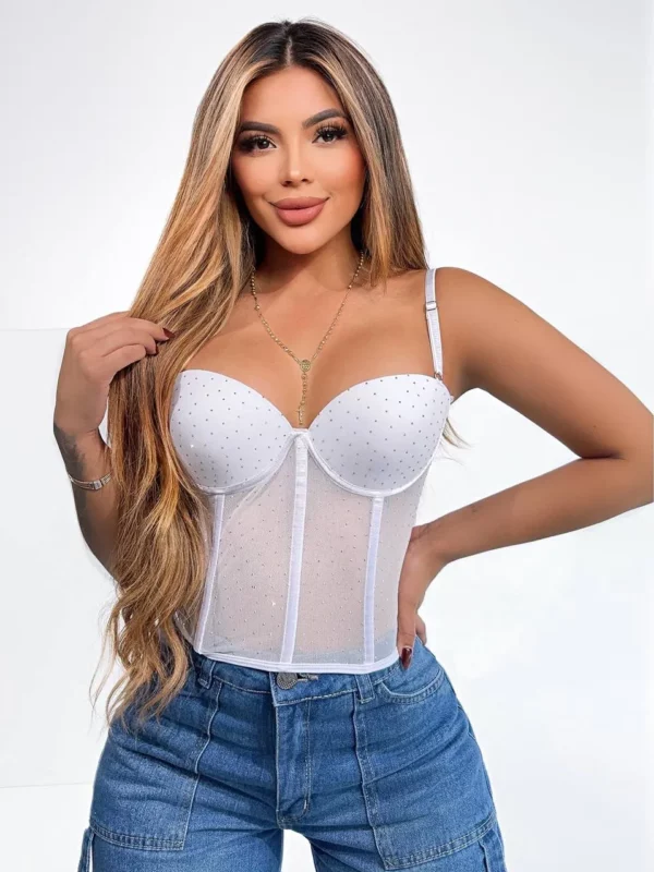 Crop Top de Tirantes y Piedras