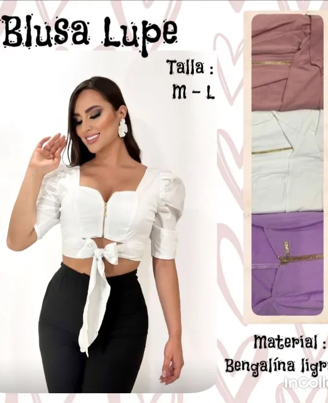 Top de manga farol y moño delantero Para Mujer