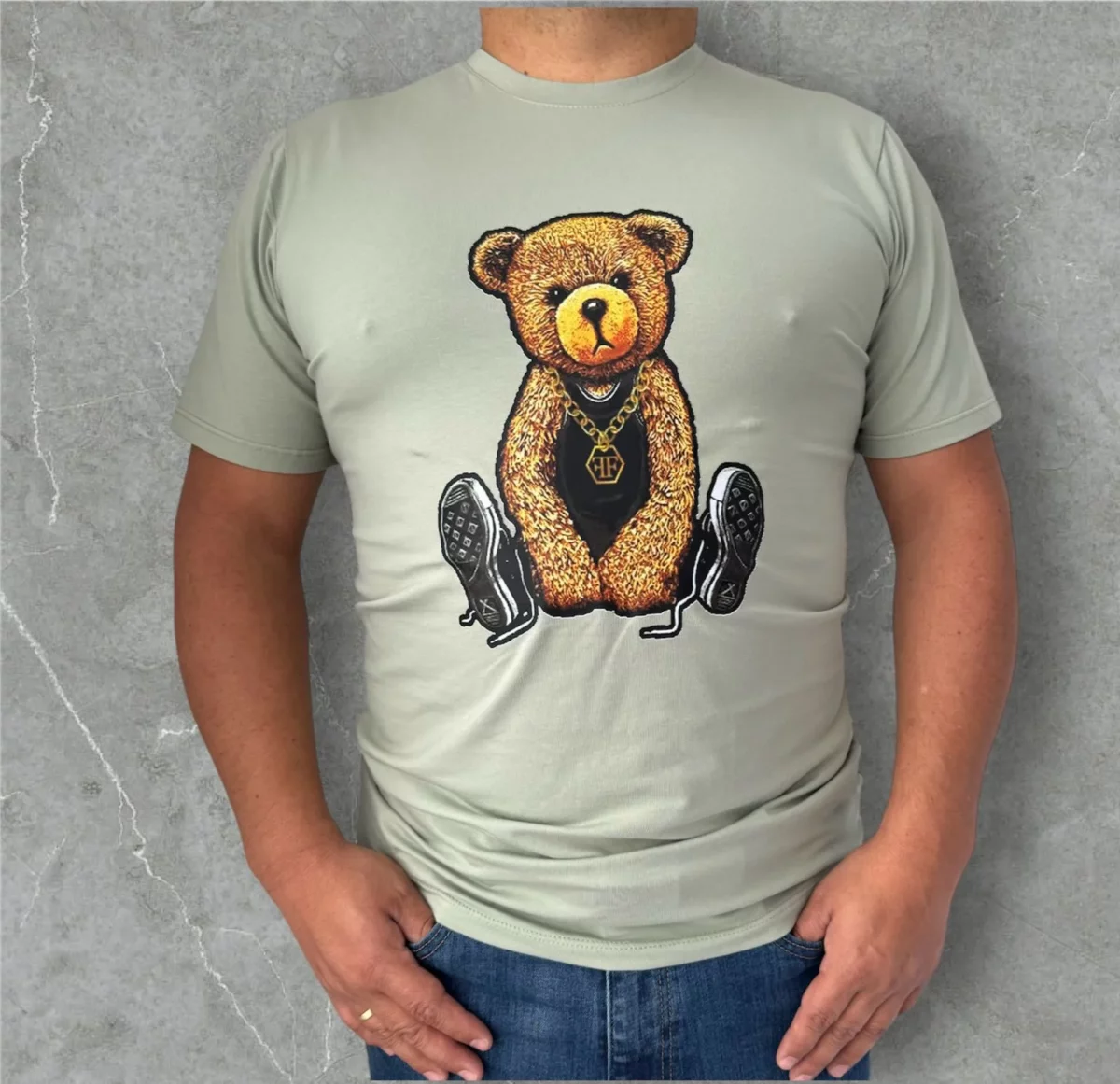 Camisa con diseño de oso urbano para hombre