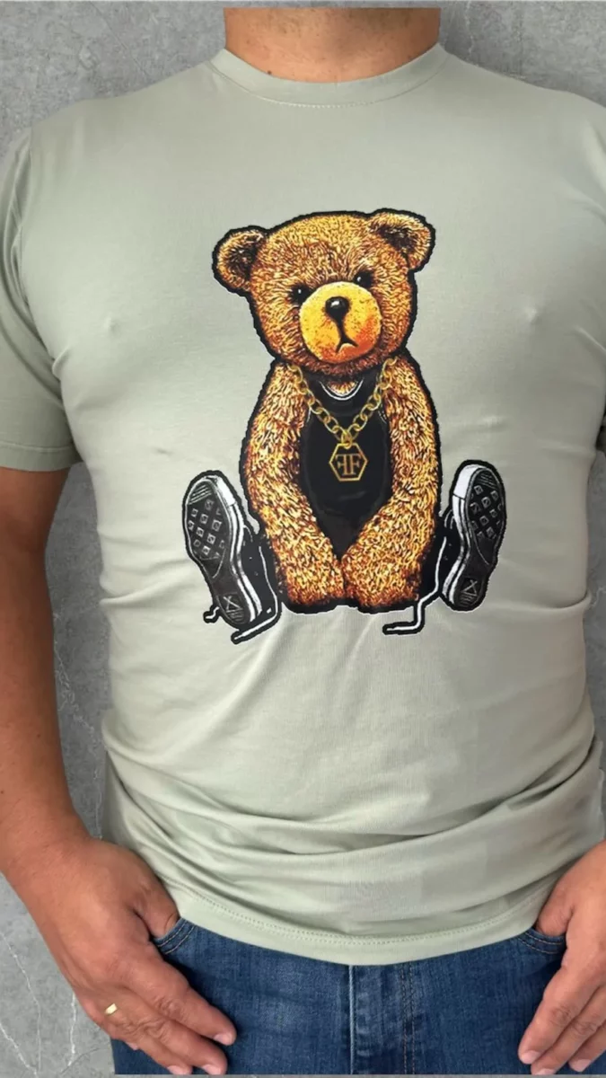 Camisa con diseño de oso urbano para hombre