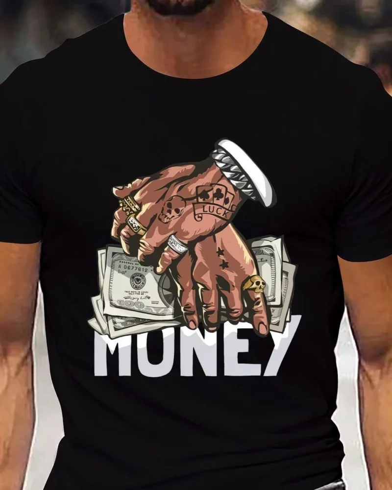 Camiseta de manga corta con estampado de money