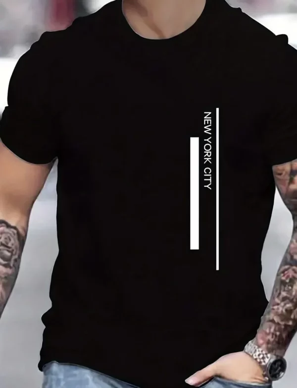 Camisa de Cuello Redondo y letras "New York City"