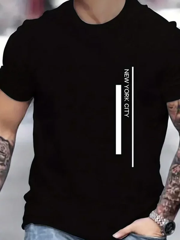 Camisa de Cuello Redondo y letras "New York City"