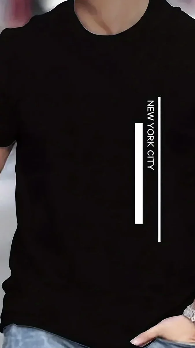 Camisa de Cuello Redondo y letras "New York City"