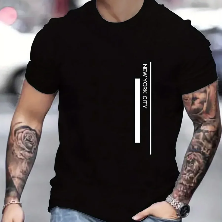 Camisa de Cuello Redondo y letras "New York City"
