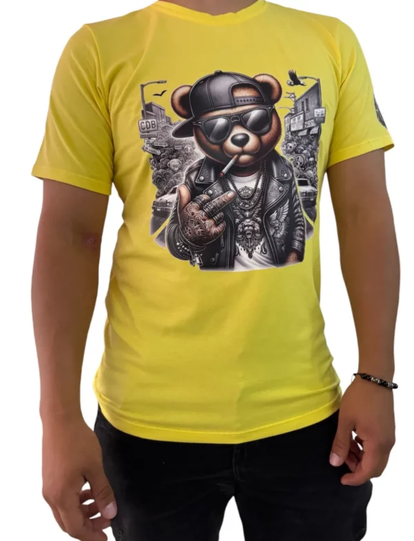 Camisa de Cuello redondo con Oso Rebelde