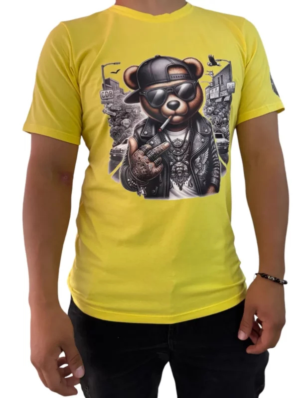 Camisa de Cuello redondo con Oso Rebelde