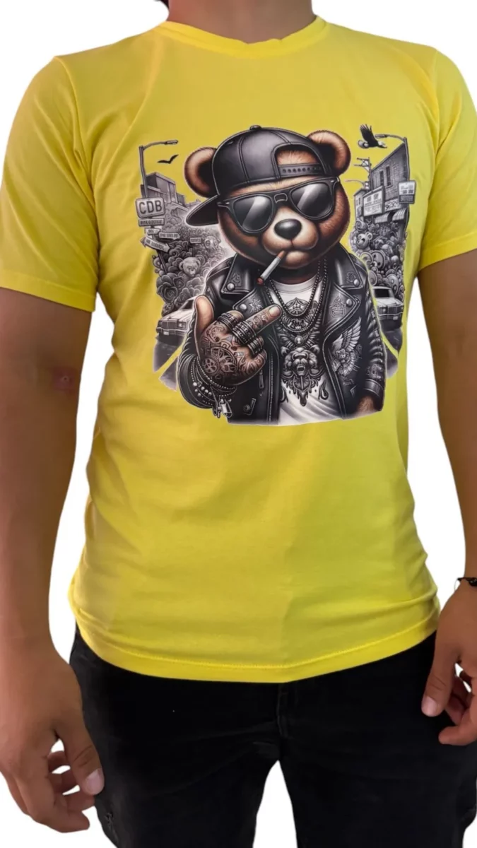 Camisa de Cuello redondo con Oso Rebelde