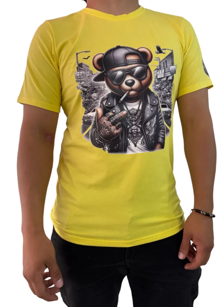 Camisa de Cuello redondo con Oso Rebelde