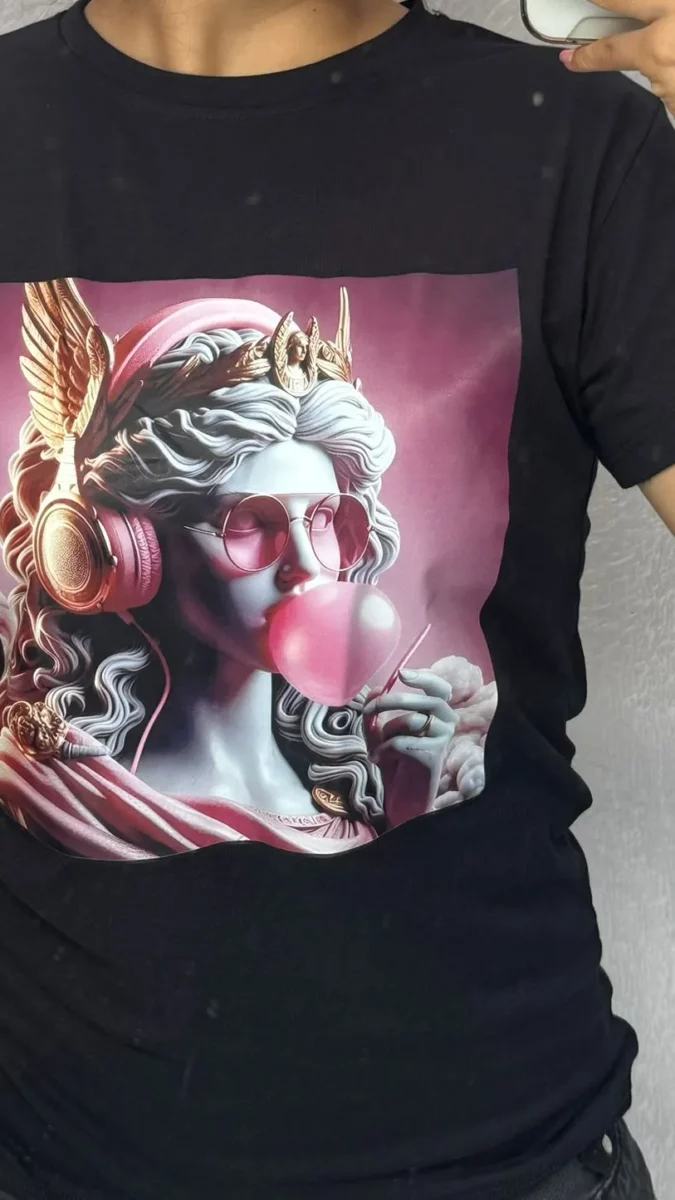 Camisa de Cuello redondo con estampado Diosa Pop