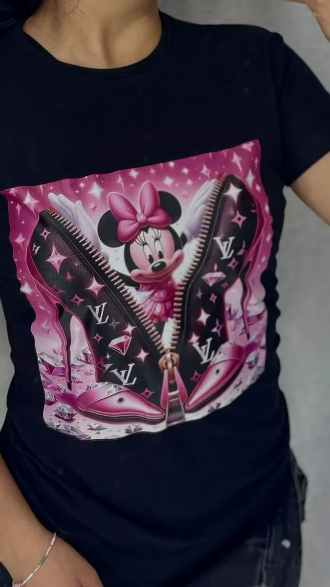 Camisa de Cuello redondo glamour pink minnie